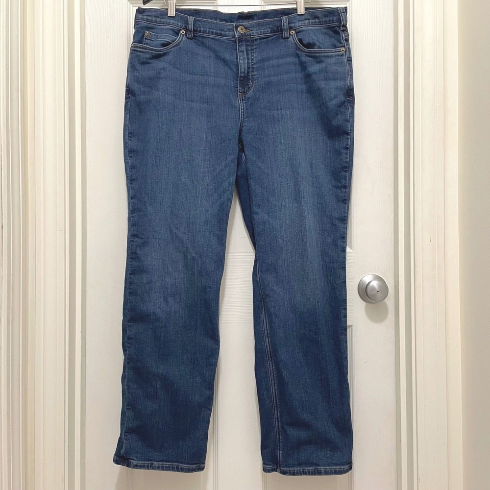 Duluth Trading Red Buffalo Plaid Flannel Lined Jeans Straight Leg Sz 18 Outdoor - Picture 4 of 11